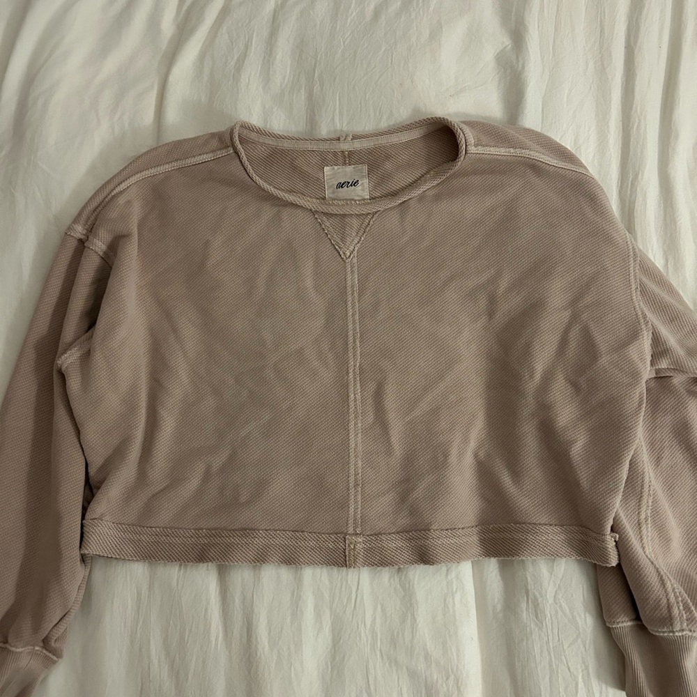 Aerie Women's Tan Cropped Sweatshirt